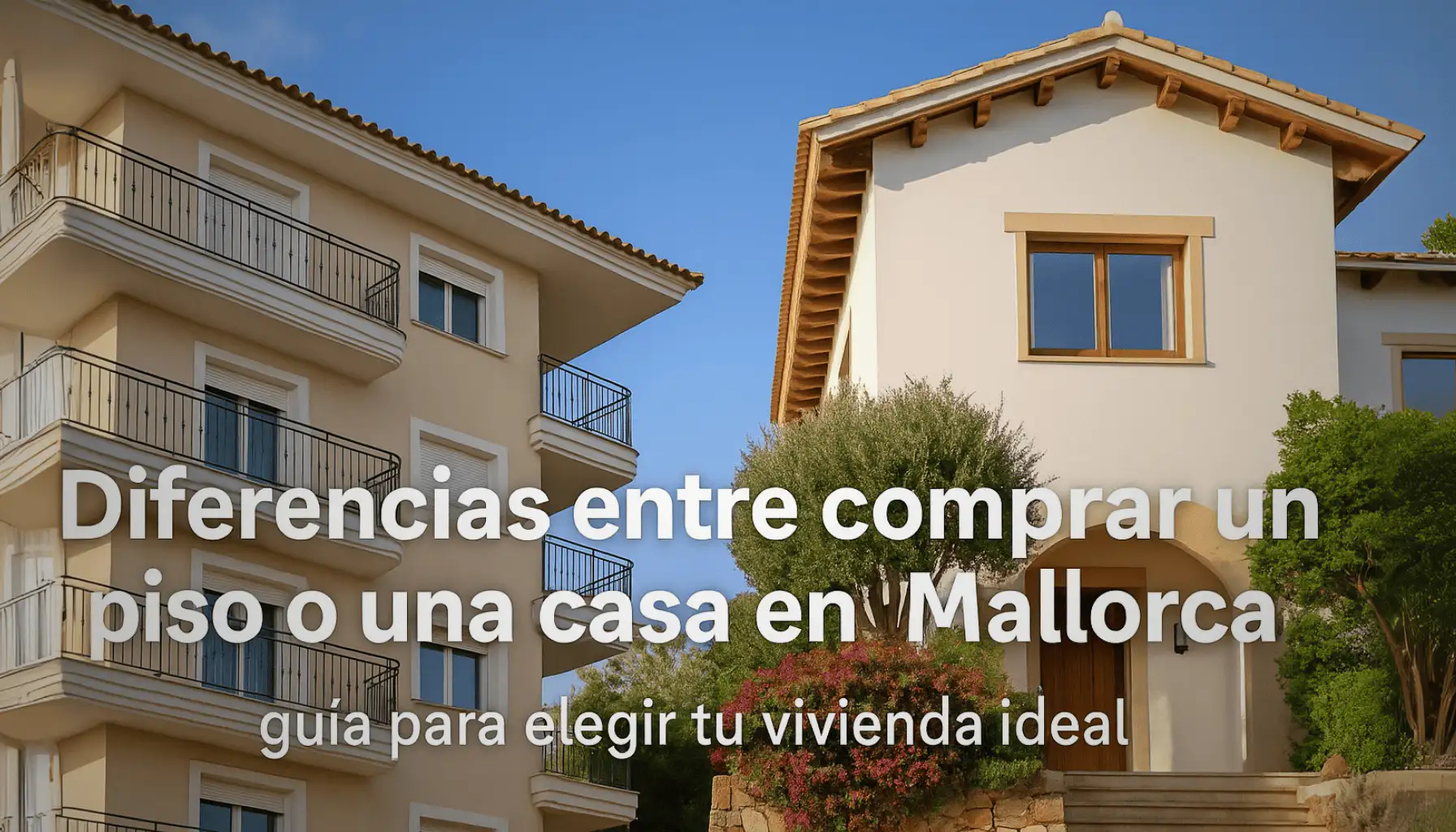 Comparativa entre comprar piso o casa en Mallorca, vista costera mediterránea