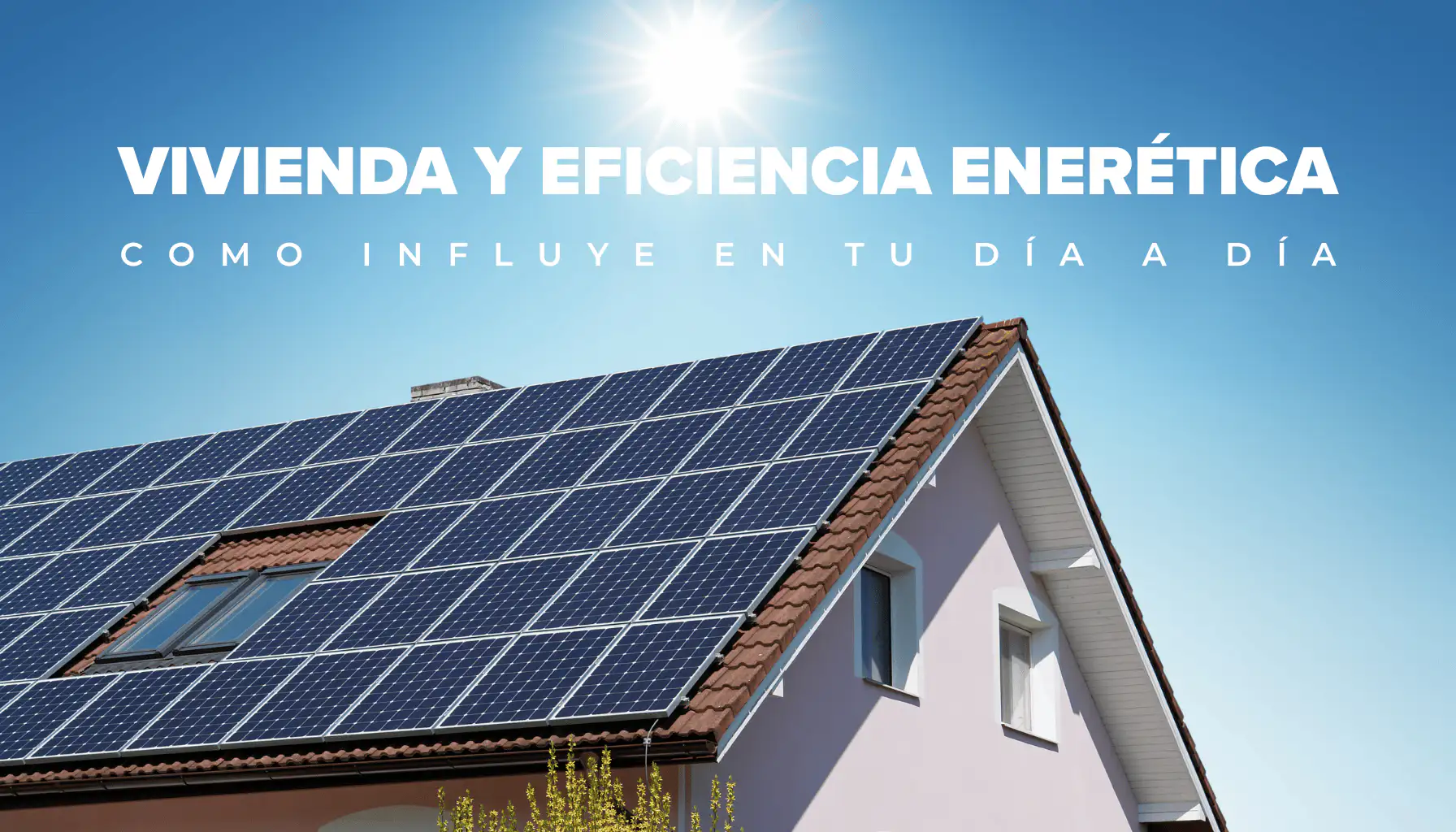 Fachada moderna de vivienda eficiente con paneles solares en Mallorca
